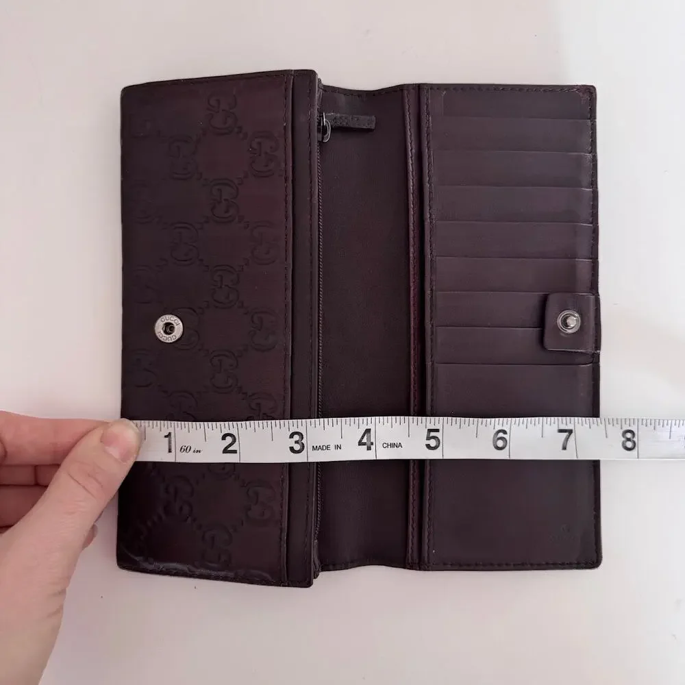 ❌SOLD❌ GUCCI Guccissima Continental Wallet in Brown Leather - Picture 7 of 10